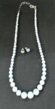 Jay King - Opalescent Blue Stones and Sterling Silver Necklace and Earrings