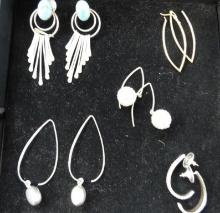 Sterling Silver - 5 Pairs of Earrings - Dangle