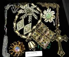 Tray Lot of Sarah Coventry Costume Jewelry - Earrings - Necklaces and Earrings