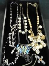 Tray Lot of 5 Large Costume Jewelry Statement Necklaces