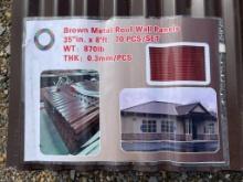 Unused Brown Metal Roof Pane 70 PCS