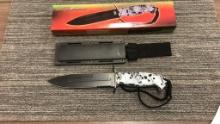 TAC XTREME SKULL CAMO HANDLE KNIFE    TX-1456WSC
