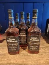 5 Bottles of Evan Williams Kentucky Straight Bourbon Whiskey 1L