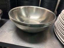 (5) Stainless Steel Mixing Bowls, 14in W x 5in D