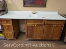 79" Countertop with Built-in Sink & Cabinets