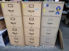 Lot of 3 Letter 4-Drawer File Cabinets