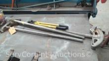 Lot of 3 Various Pipe Benders and Small Bolt Cutter