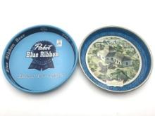 Lot of 2 Contemp. Pabst Blue Ribbon Trays