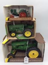 Lot of 3 John Deere  Toy Tractors by Ertl w/ Boxes