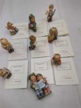 HUMMEL CHRISTMAS TREE DECORATIONS WITH CERTIFICATE OF AUTHENTICITY FOR EACH OF THEM (9).