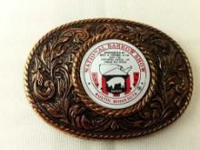 BELT BUCKLE NATIONAL BARROW SHOW AUSTIN MN NO YEAR OR EDITION NUMBER