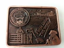 BELT BUCKLE NATIONAL BARROW SHOW AUSTIN MN LIMITED EDITION #5 OF 100 DIST BY HOWE ADV