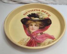 OLYMPIA BEER TRAY LADY WITH HAT