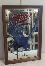 MILLER HIGH LIFE WILDLIFE SERIES FIRST PRINTING " AMERICAN BALD EAGLE" MIRRORED BEER SIGN 15"X22"