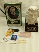 "ELVIS LIMITED EDITION"WHISKEY DECANTER BY MCCORMICK DISTILLING COMPANY. MEMORIAL BUST. DECANTER IS