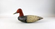 Original Working Canvasback Carved Duck Decoy, Unsigned, Weighted