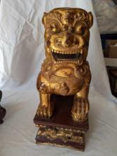 Japanese Carved Wood Foo Dog