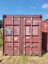 2003 RED 20'X8' SHIPPING CONTAINER, S:GLDU5647878