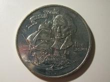 1989 Gibraltar Lorn Nlson 175th Anniv. 1 Crown big and heavy coin