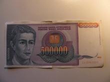 Foreign Currency: 1993 Yugoslavia 500,000 Dinara