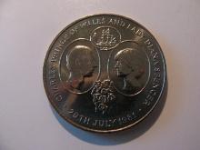 1981 St. Helena Royal Wedding Crown memorial big coin