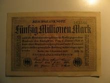 Foreign Currency: 1923/1924 Germany 50 Million Mark