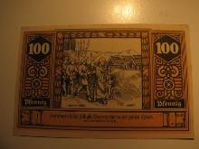 Foreign Currency: 1922 Germany 100 Pfennig Notgeld (UNC)