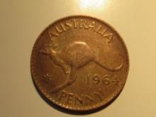 Foreign Coins:  Australia 1964 Penny