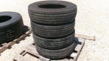 LOT OF TIRES  (4) 225/70 R19.5, NO WHEELS, AS IS WHERE IS
