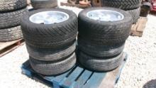 LOT OF TIRES,  (6) ASSORTED TIRES & WHEELS, AS IS WHERE IS