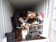 CONTENTS OF CONTAINER #86, SHELVING, DISPLAYS, FILE CABINETS, CUPS, MONITOR