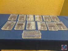 (13) Hazel Atlas clear glass snack trays divided dish