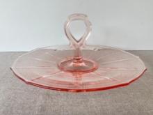 Pink Glass Serving Tray