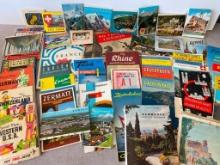 Group of Vintage European Travel Brochures and Postcards