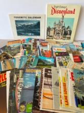 Group of Vintage Travel Brochures, Postcards and Books