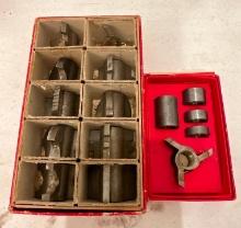 Atlas Sash and Door Cutter and Set Four Spacers; Set of Bits in Box