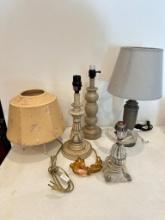 Group of 4 Misc. End/Lamp Table Lamps