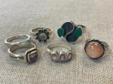 Group of 6 Costume Rings