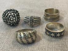 Group of Silver Tone Rings