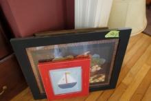 STILL LIFE PRINT SAILBOAT PRINT AND NEW PICTURE FRAME