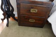3 PC BEDROOM SET INCLUDING NIGHT STAND LONG BUREAL WITH MIRROR AND DRESSER/