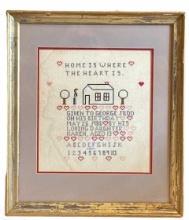 1986 Sampler, Framed and Double Matted, 16’’ W x