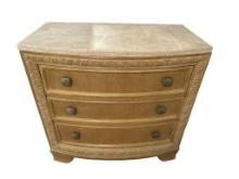 Curved Front Faux Marble Top Three-Drawer Chest--