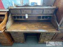 Wooden Roll Top Secretary Desk