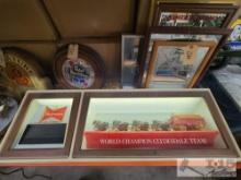 Vintage Budweiser World Champion Clydesdale Team Wall Display