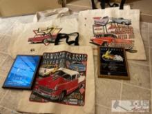 Plaques and 4 Classic Car Reusable Bags