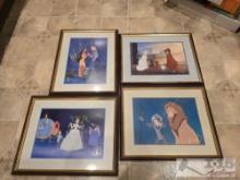 (4) Framed Disney Commemorative Lithographs