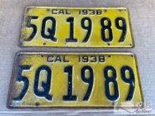 Pair of 1938 California License Plate