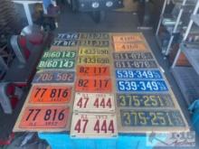 11 Pairs of Illinois License Plate and 1 single plate.