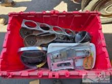 Tote of Miscellaneous Car Parts